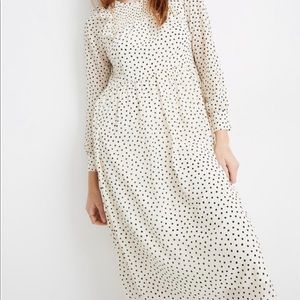 Madewell smocked ruffle-shoulder midi dress